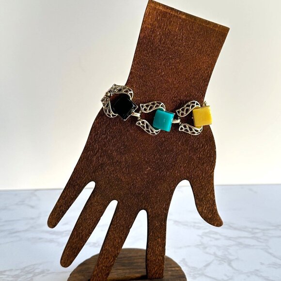 Coro Thermoset Link Bracelet 1950s Lucite - Picture 6 of 11